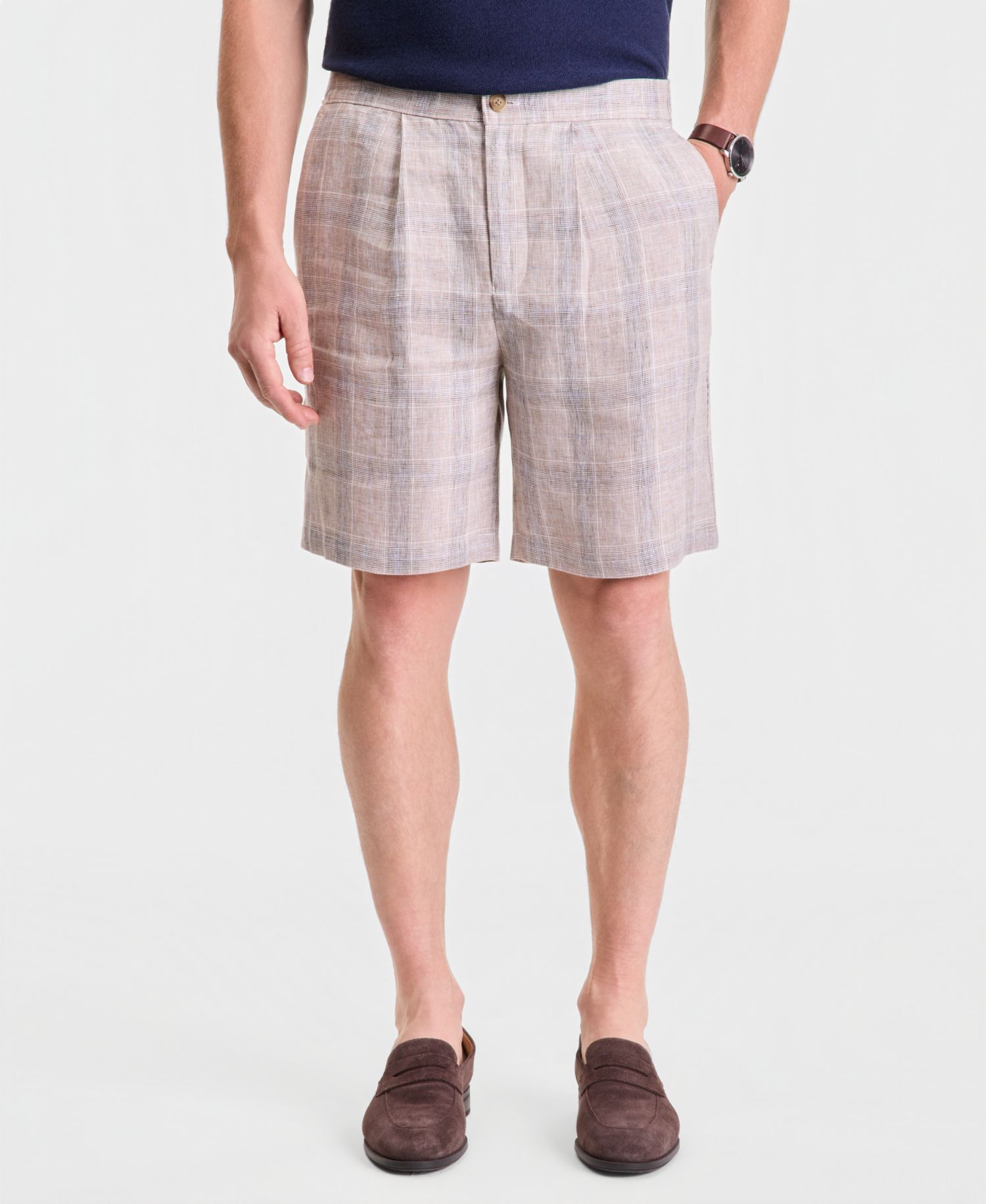 Men's Dash Plaid Linen Shorts