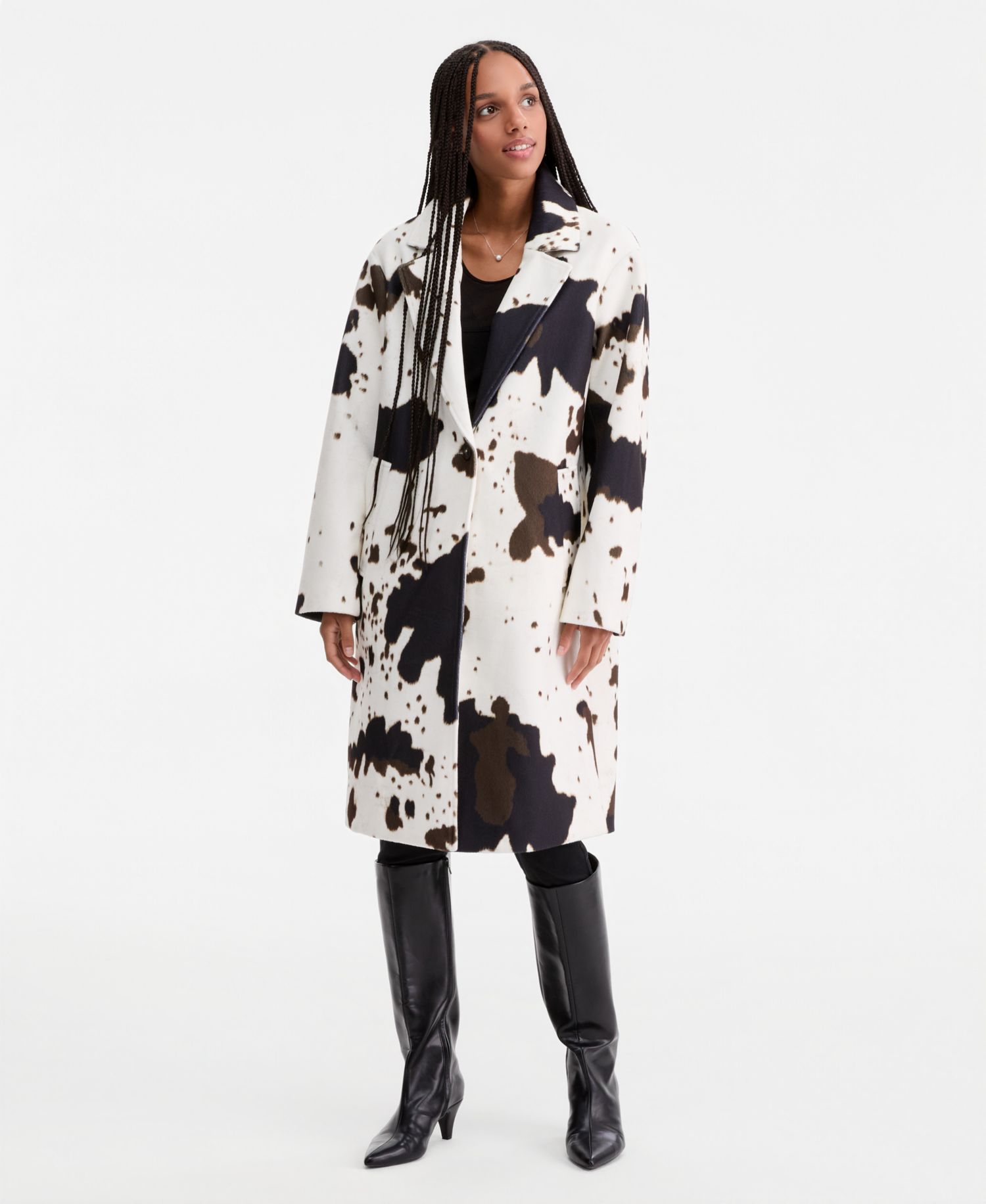 Juniors' Long Single-Breasted Walker Coat