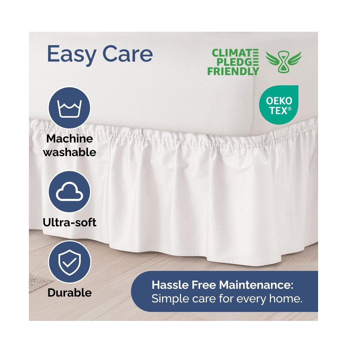 Ruffled Elastic Wrap Around Bedskirt Inch Drop