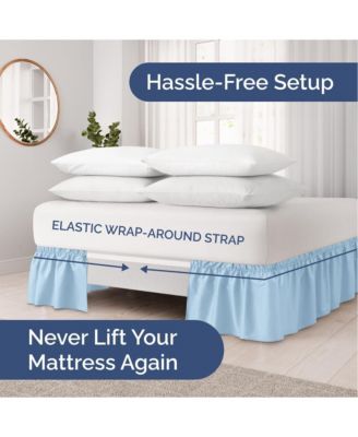 Ruffled Elastic Wrap Around Bedskirt 12 Inch Drop