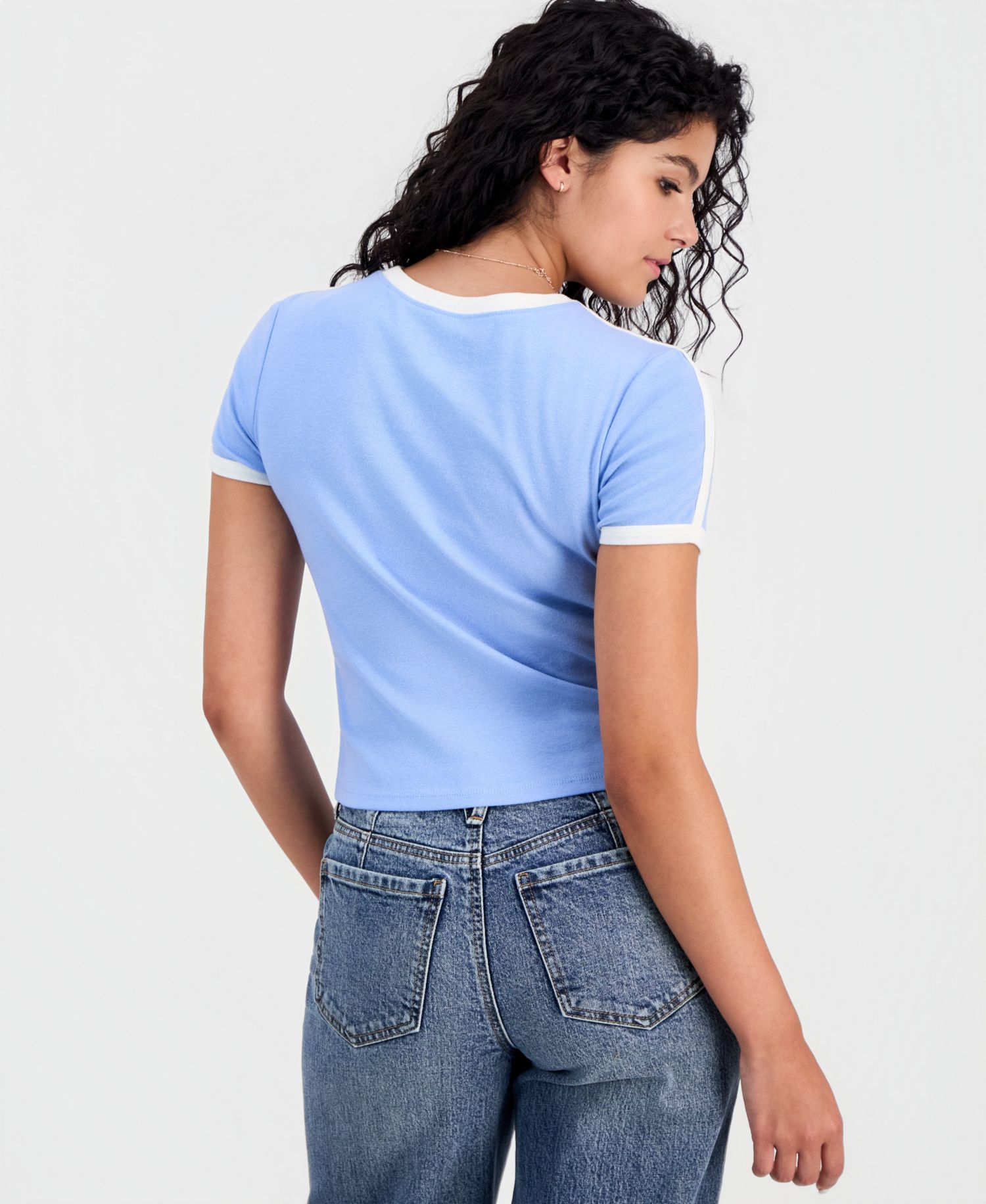 Juniors' Stitch Sporty Ringer Tee
