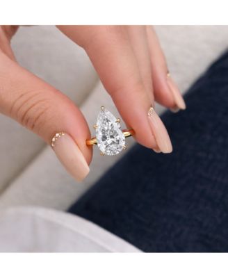 2 ct. Pear-Cut Moissanite VVS1 Ring in Gold Vermeil or Sterling Silver Isabella