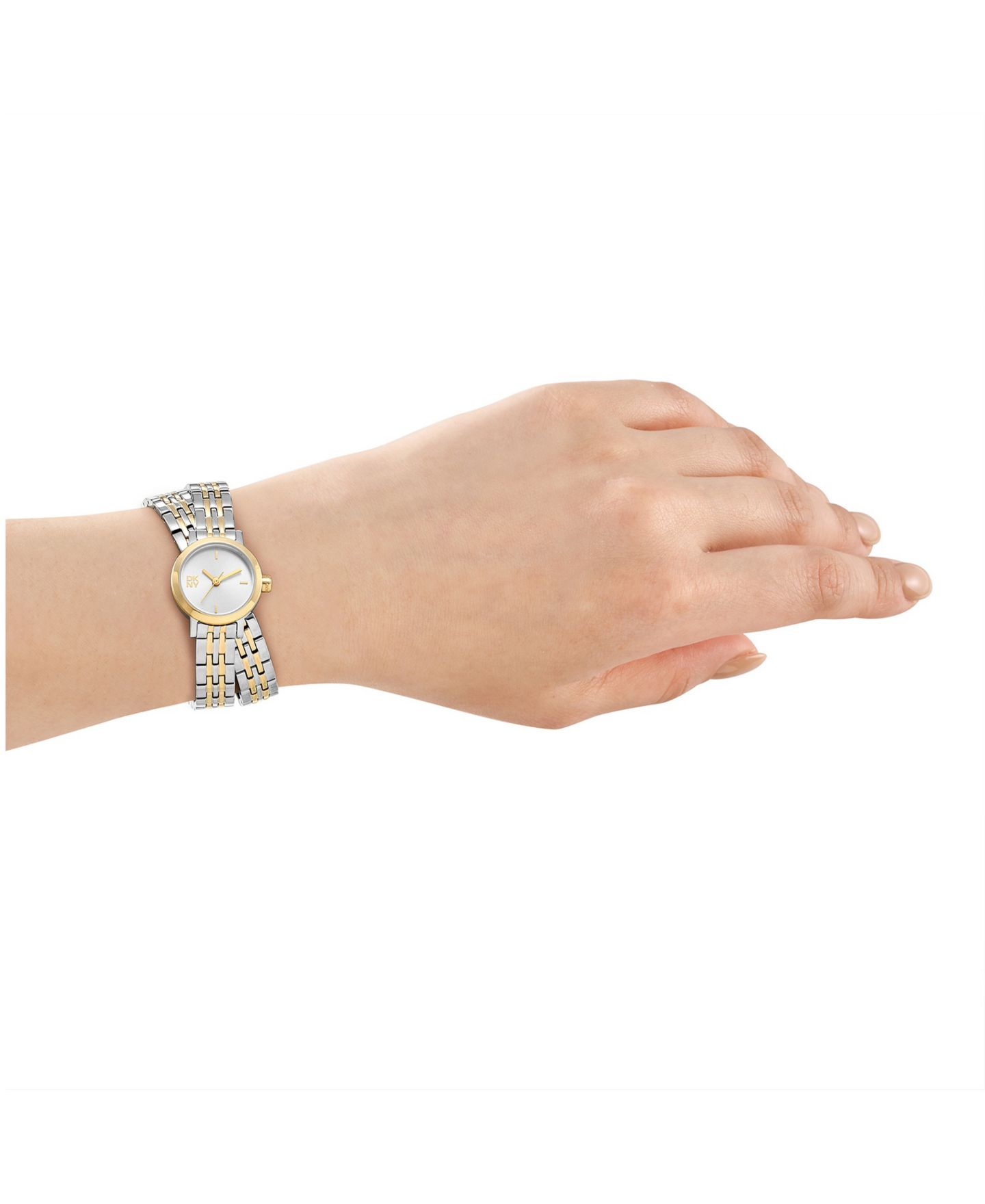 Женские часы DKNY Mini Quartz Two-Tone Stainless Steel Double Bracelet Watch 23mm — фото 4