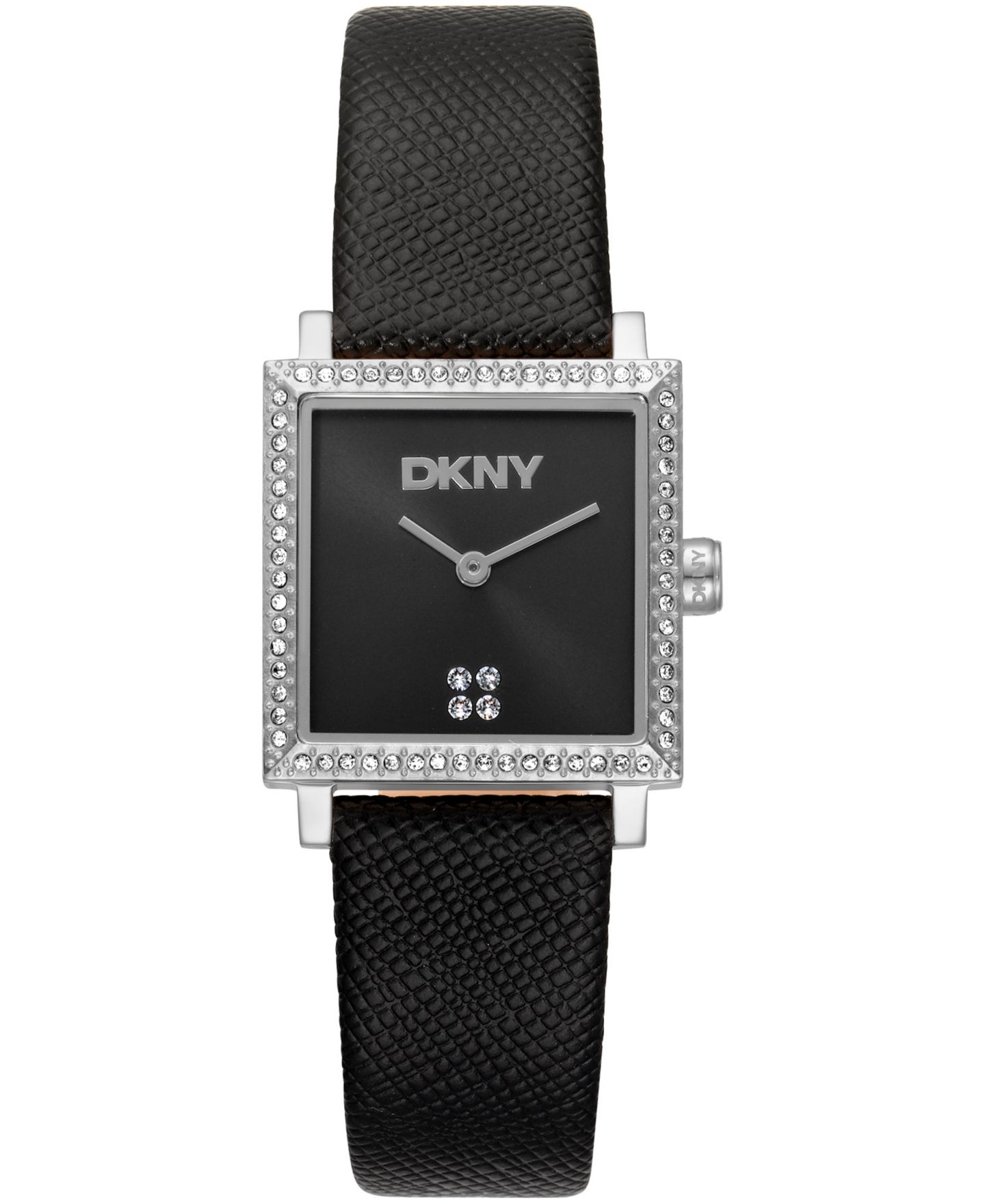 Женские часы DKNY Milanese Quartz Black Leather Strap Watch 24x31mm — фото 1