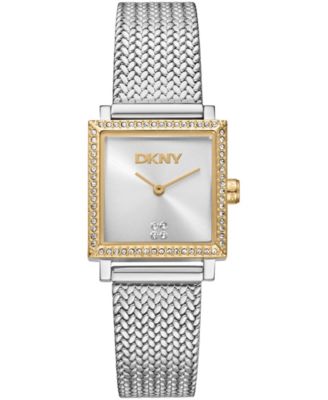 Dkny Women's Milanese Quartz Two-Tone Stainless Steel Bracelet Watch 24x31mm - Silver