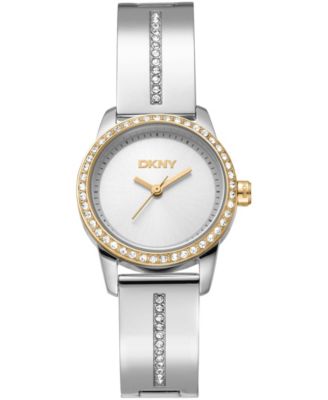 Women's Half Bangle Silver Dial Two-Tone Stainless Steel Watch 28mm
