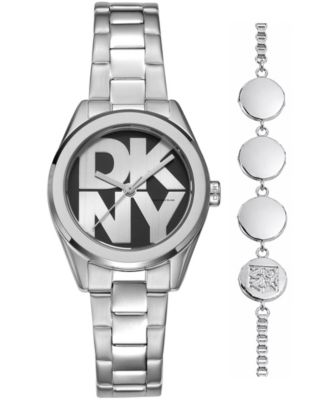 Women's Logo Quartz Stainless Steel Bracelet Watch 28mm Gift Set