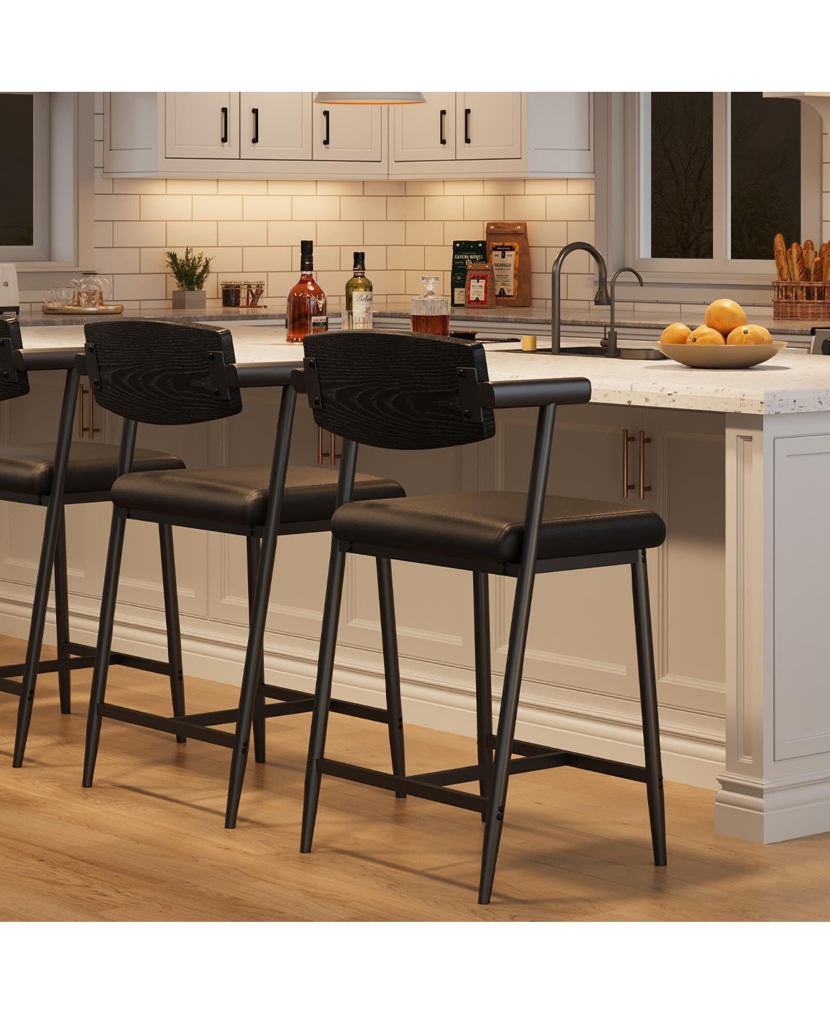 gaomon 26" Counter Height Bar Stools Set of 2 with Armrests