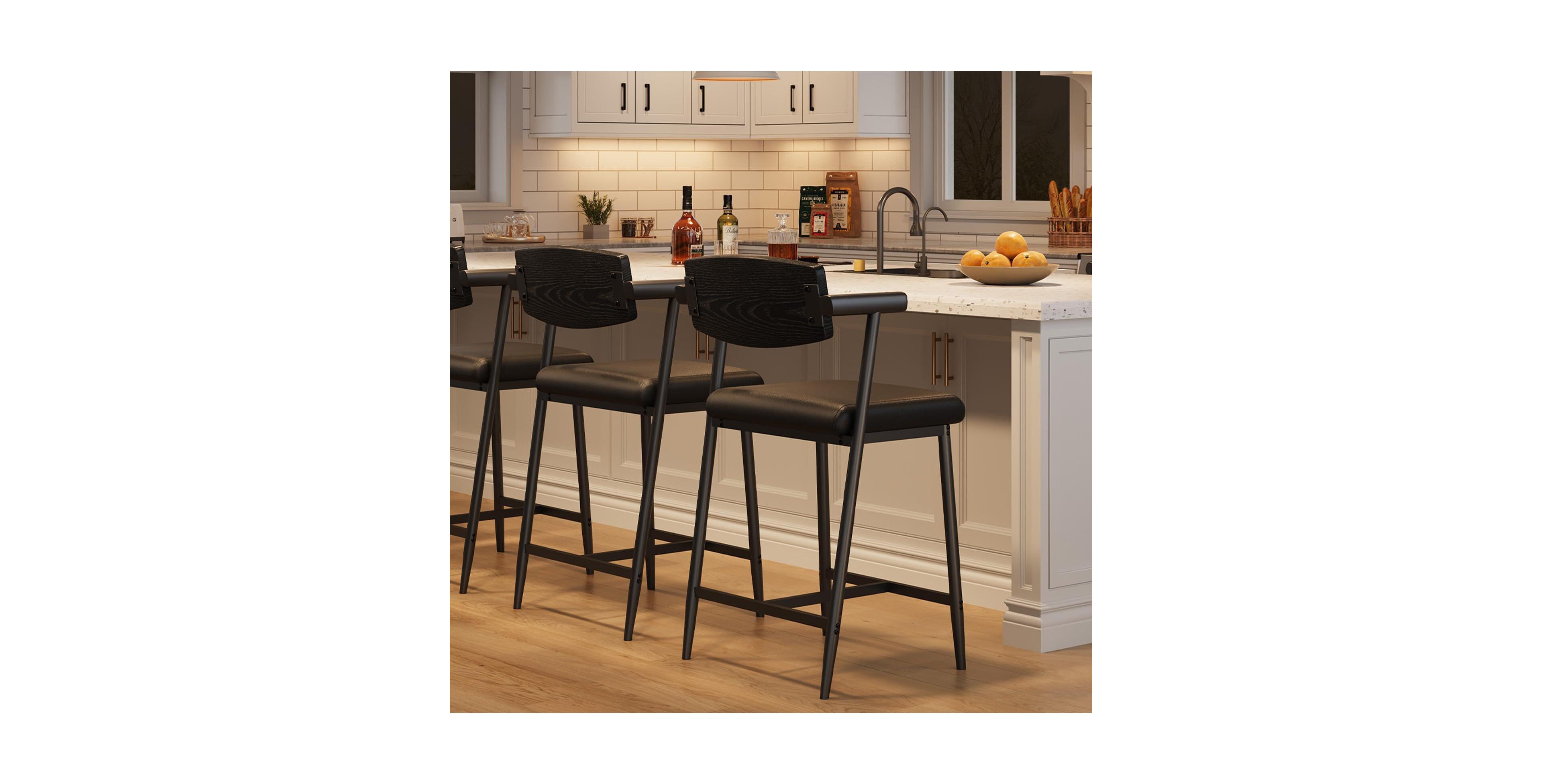 gaomon 26" Counter Height Bar Stools Set of 2 with Armrests
