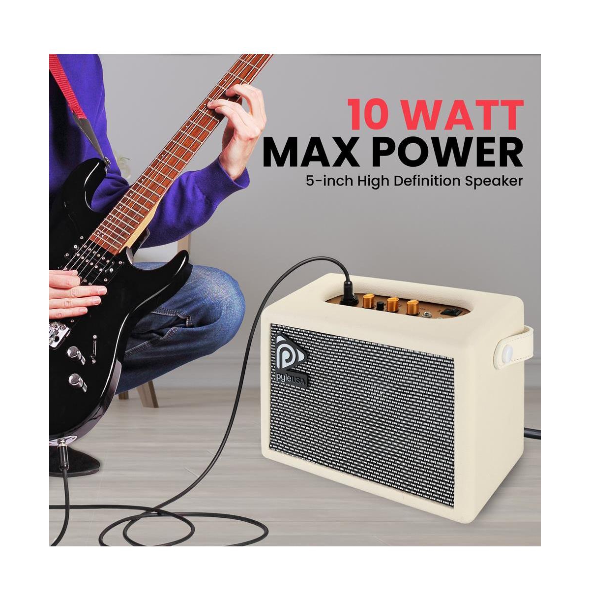 Pyle Portable Electronic Guitar Amplifier with High-Definition Speaker (PGTAMPL232)