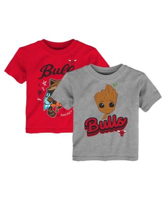 Toddler 2-Piece Heather Gray Chicago Bulls Guardians Of The Galaxy T-Shirt Set