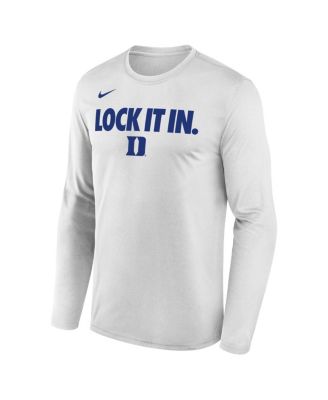 Men's White Duke Blue Devils 2026 On-Court Bench Long Sleeve T-Shirt
