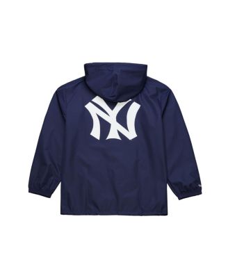 Men's Navy New York Yankees Full-Snap Hooded Coaches Jacket