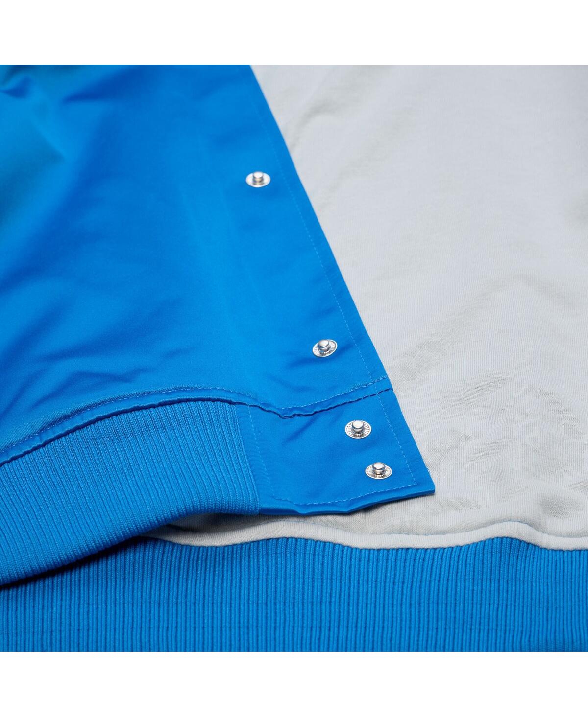 Mitchell & Ness Men's Blue Detroit Lions Head Coach Lightweight Full-Snap Satin Jacket