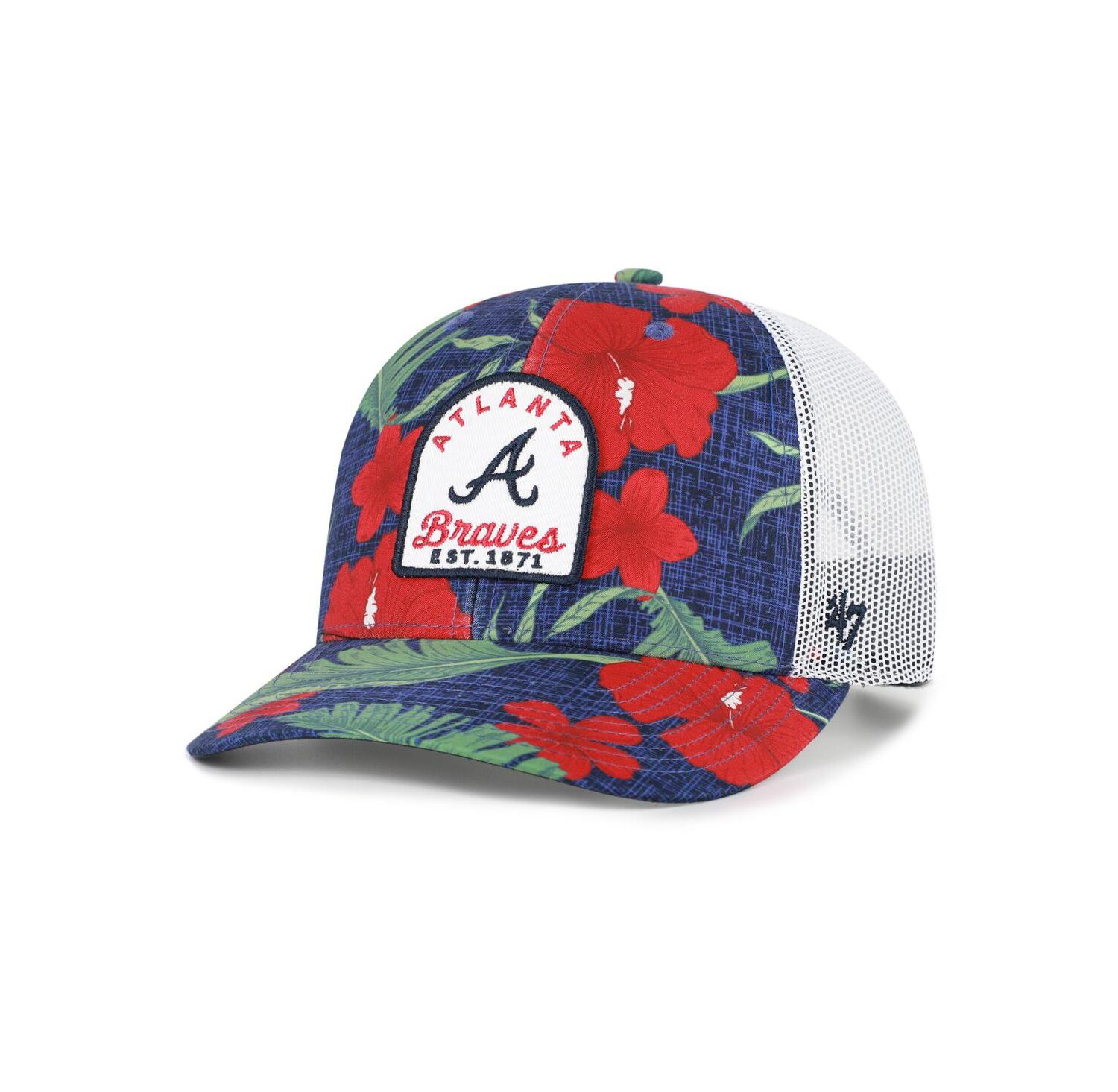 Men's Navy Atlanta Braves Tei Beachside Adjustable Trucker Hat