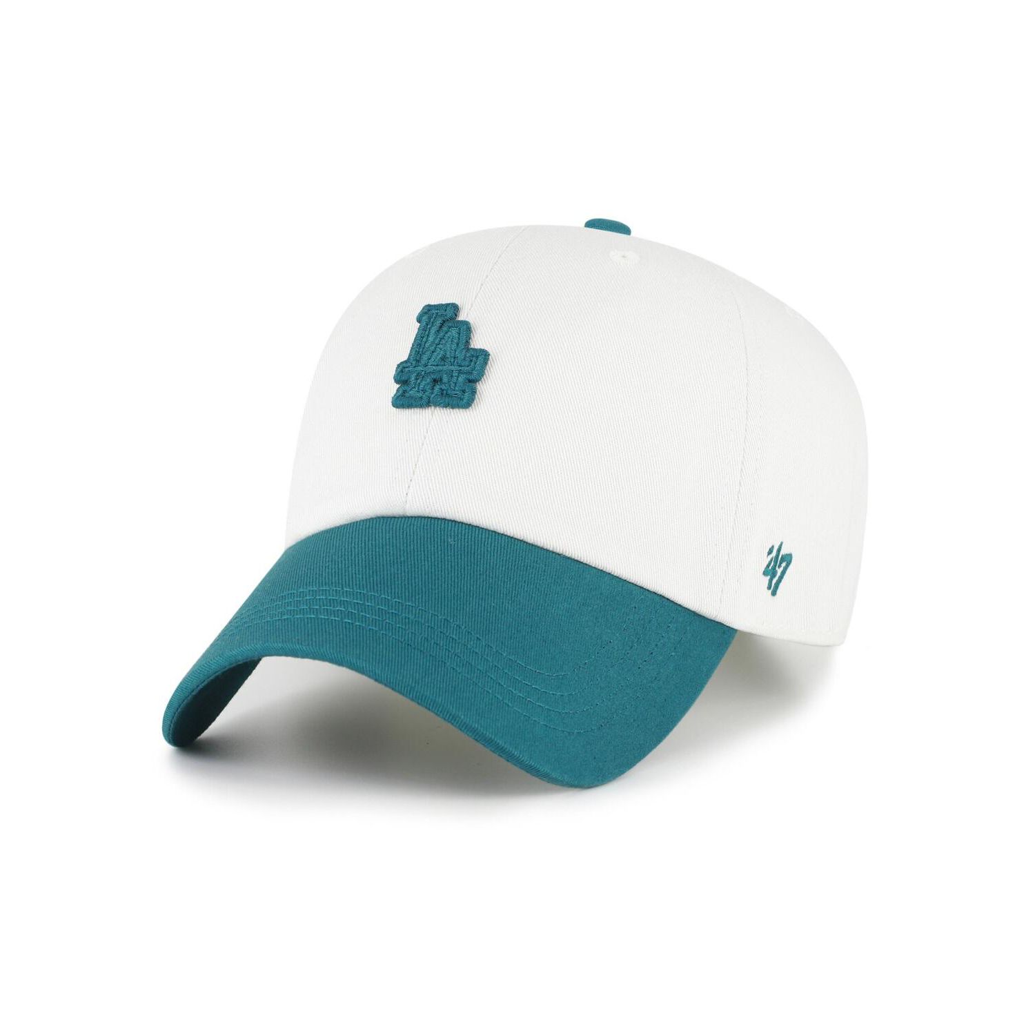 Men's White/Teal Los Angeles Dodgers Contemporary Tonal Clean Up Adjustable Hat