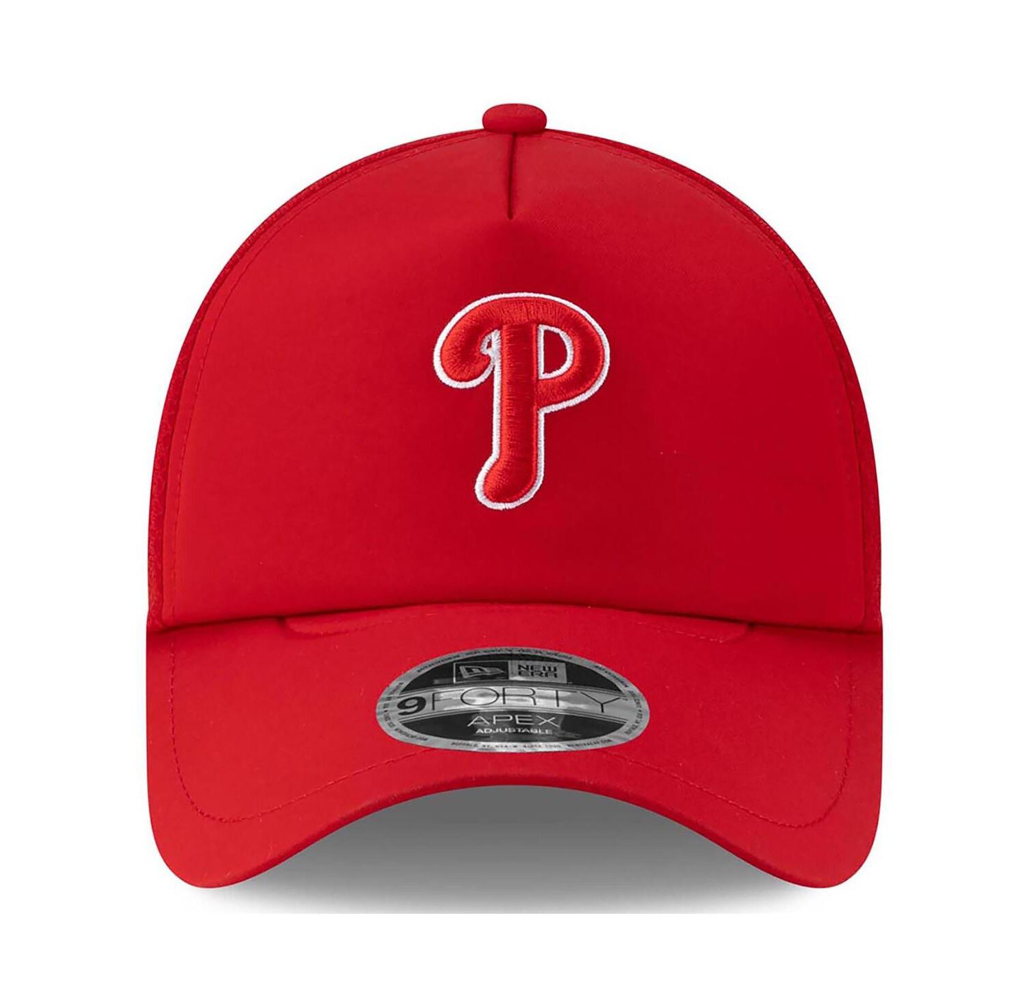 Men's Red Philadelphia Phillies 2026 Batting Practice Apex 9FORTY Adjustable Trucker Hat