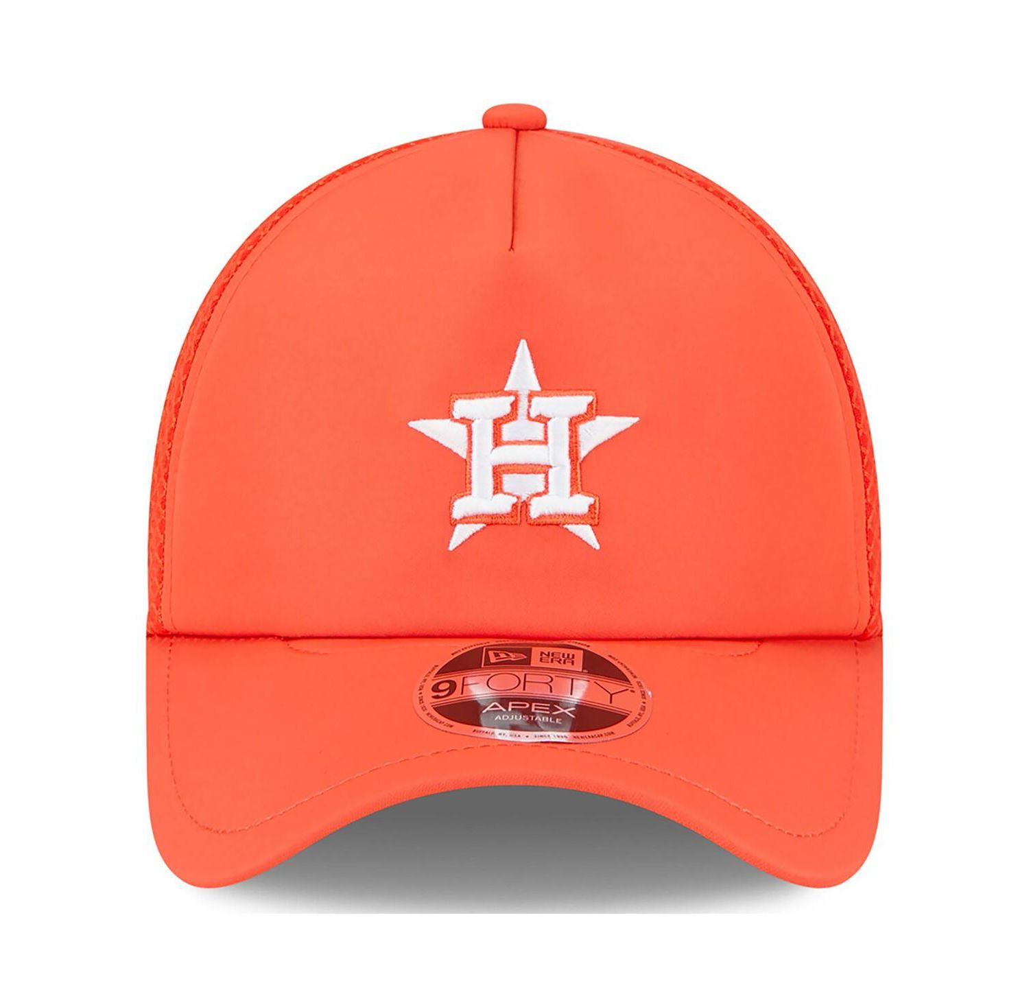 Men's Orange Houston Astros 2026 Batting Practice Apex 9FORTY Adjustable Trucker Hat