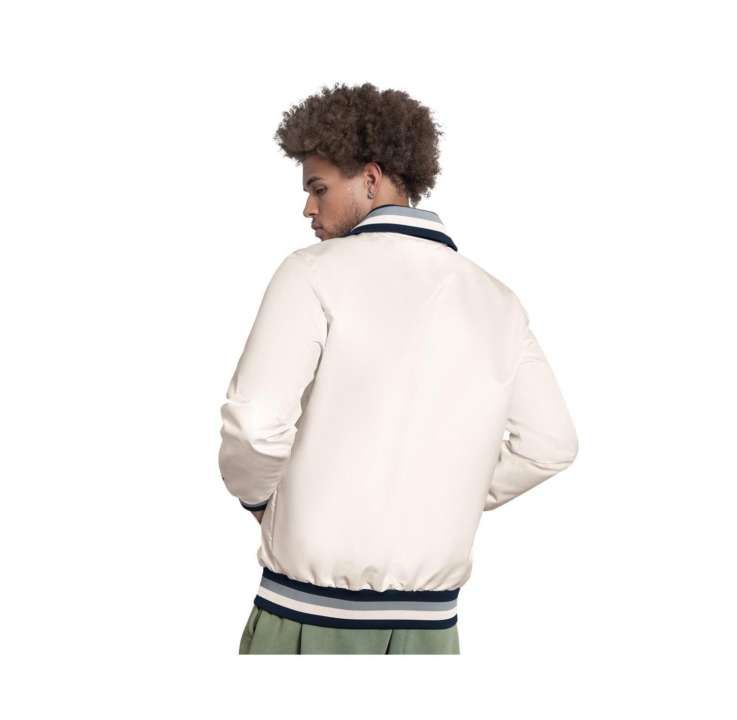 Men's White New York Yankees The Captain Cooperstown Logo Full-Zip Varsity Jacket
