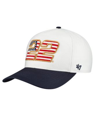 Men's White Joey Logano Flag Fill Two-Tone Team Adjustable Hitch Hat