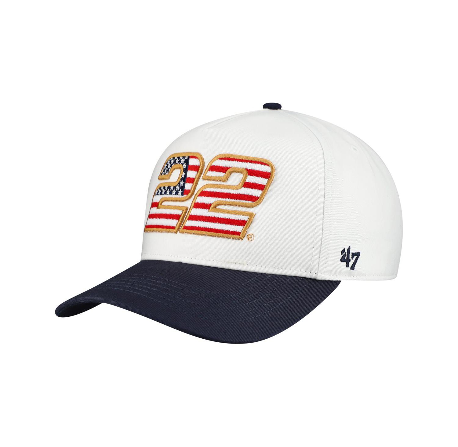 Men's White Joey Logano Flag Fill Two-Tone Team Adjustable Hitch Hat
