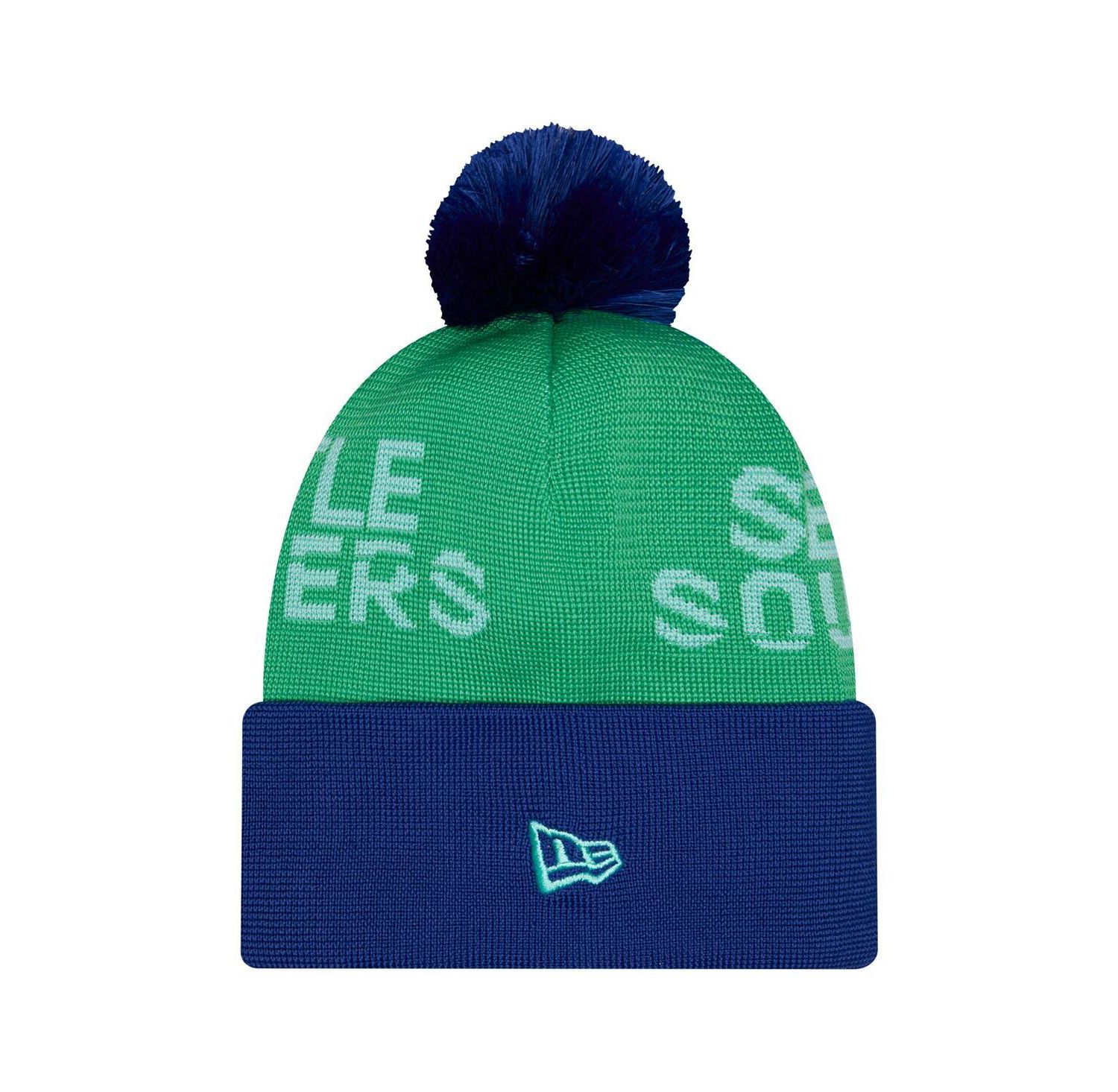 Men's Green Seattle Sounders FC 2026 Jersey Hook Cuffed Knit Hat with Pom