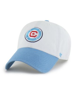 Men's White/Light Blue Chicago Fire Two-Tone Clean Up Adjustable Hat