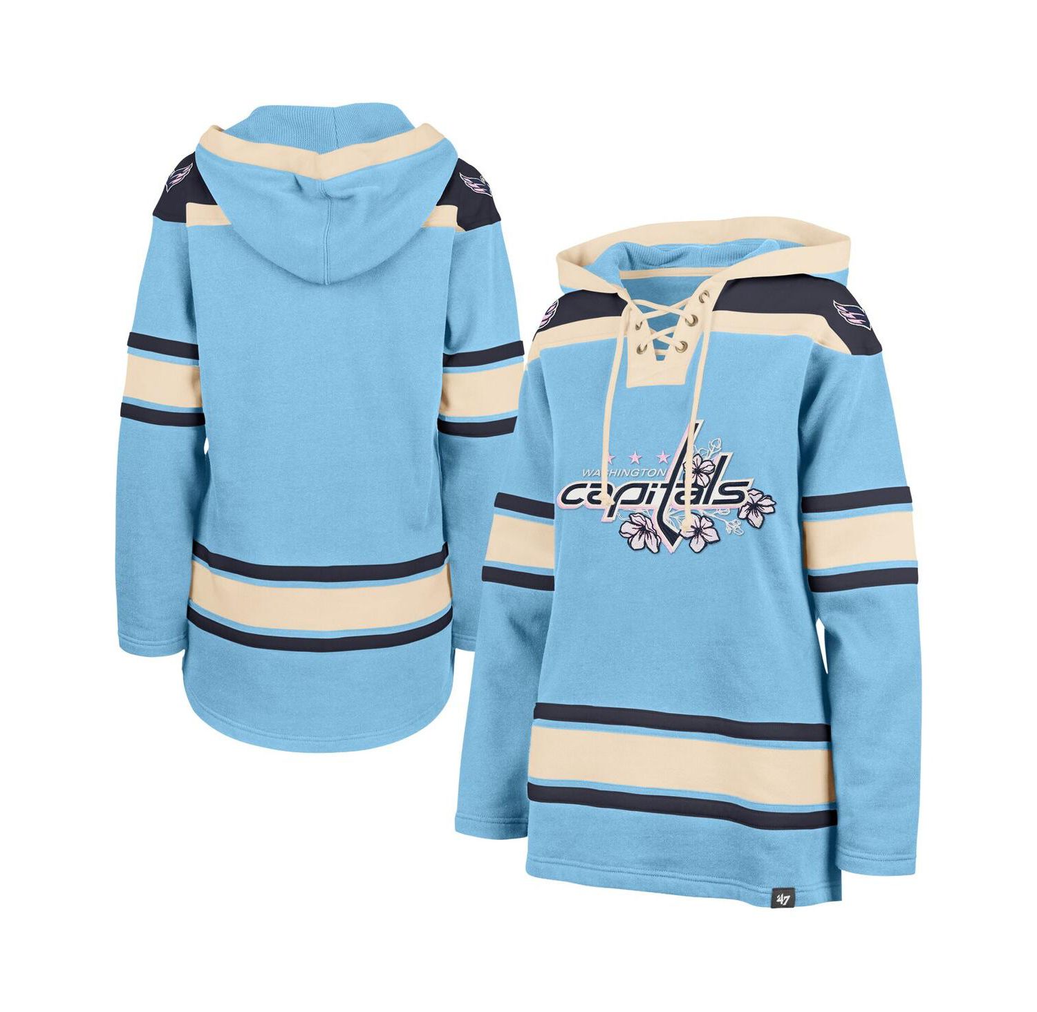 Women's Light Blue Washington Capitals Superior Lacer Pullover Hoodie