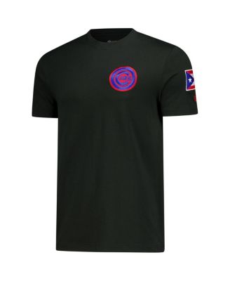 Men's Black Chicago Cubs Puerto Rico Country Flag T-Shirt