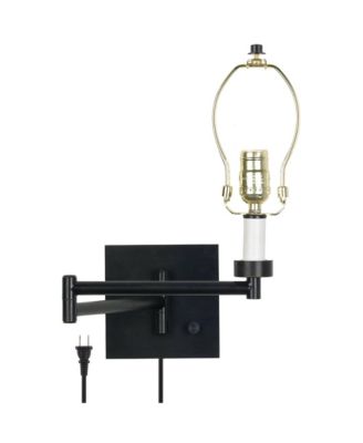 Modern Swing Arm Wall Lamp Base Plug-In Light Fixture for Bedroom Bedside Living Room Reading