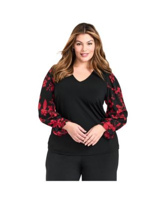Plus Size Scarlet Mix Media Women's Top