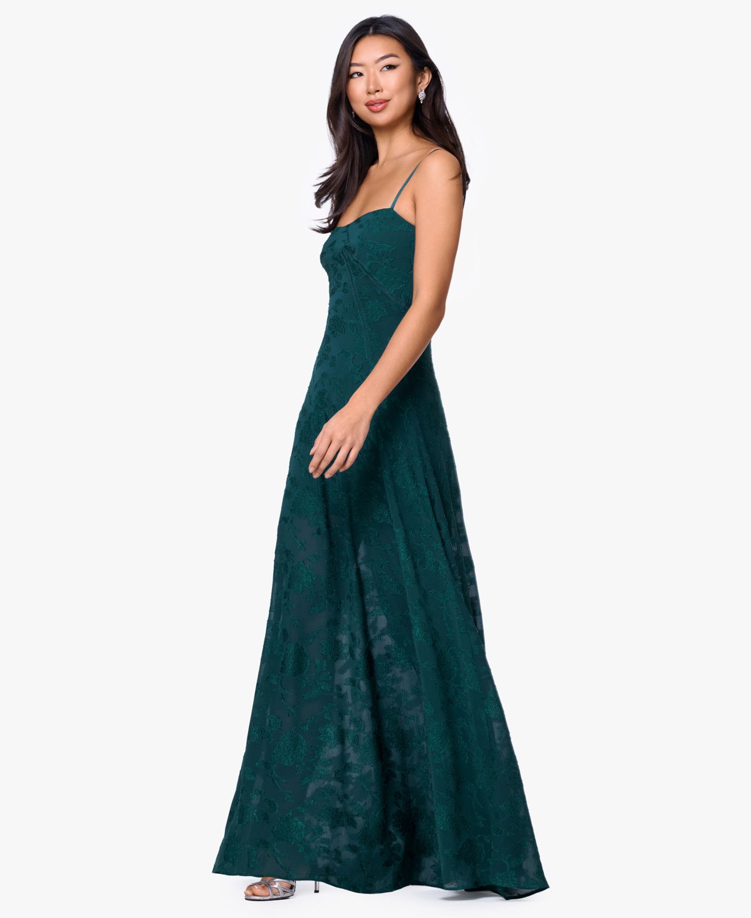 Women's Sweetheart Neck Long Chiffon Dress