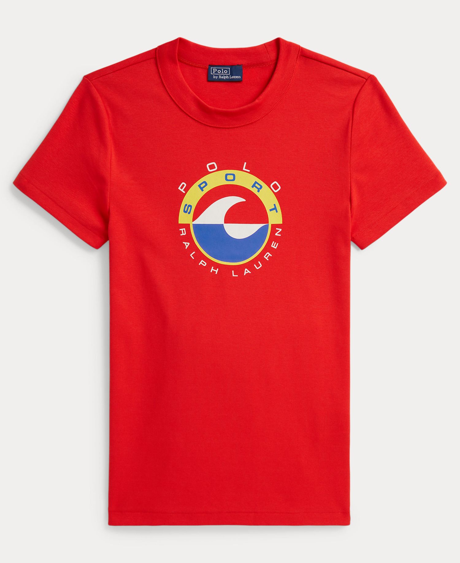 Women's Wave Crewneck Logo Rib Knit T-Shirt