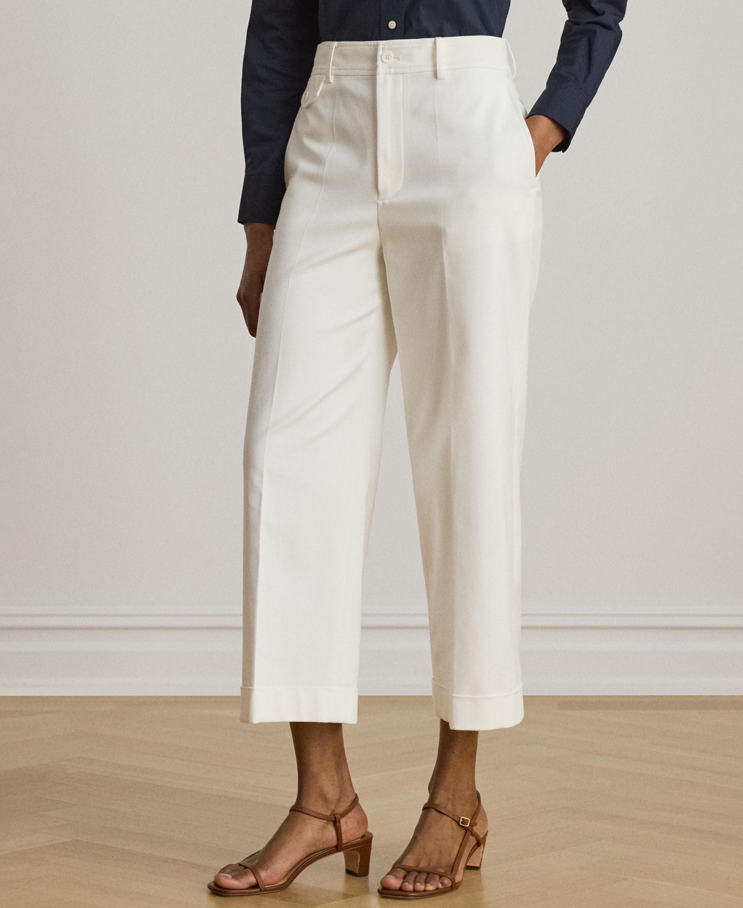 Petite Cropped Wide-Leg Pants
