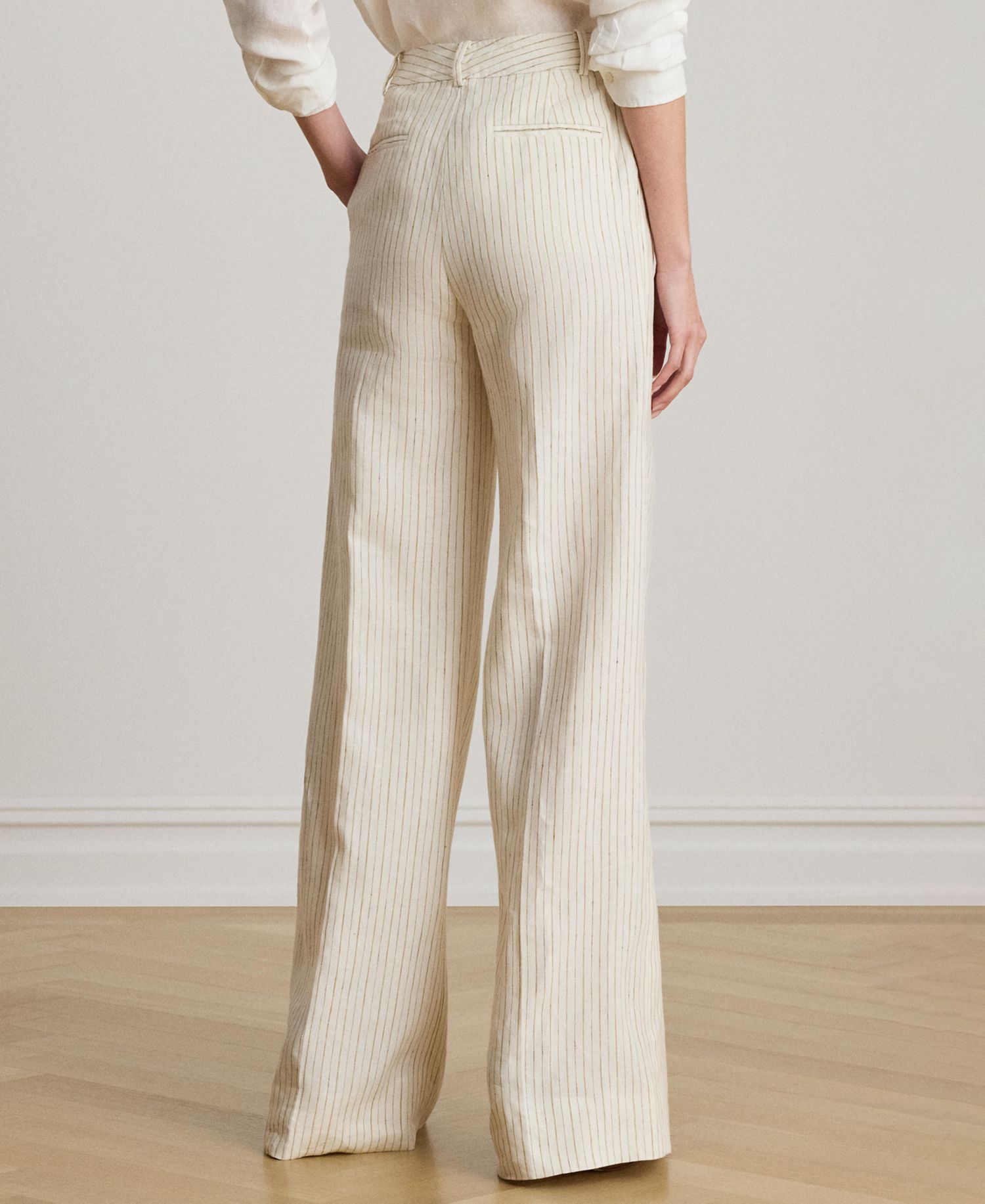 Women's High-Rise Pinstripe Wide-Leg Pants