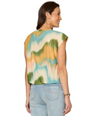 Women's Crewneck Printed Cotton Top