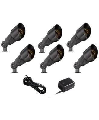 7  High Traditional 8-Piece Outdoor Landscape Spotlight Set Porch House with 99-Feet Cable LED Bulb