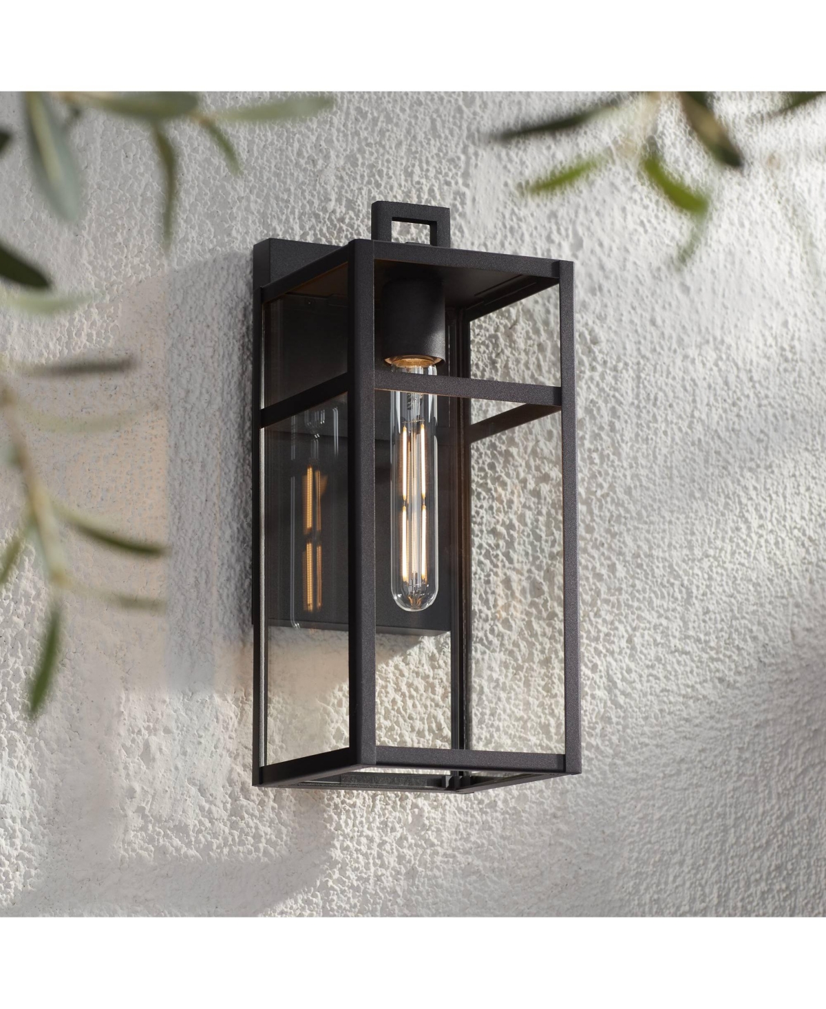 John Timberland San Lucas 14 High Modern Outdoor Wall Light Fixture Mount Porch House Weatherproof Sand Glass Shade