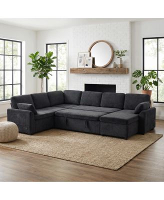  U-Shape Sectional Sofa Bed with Storage