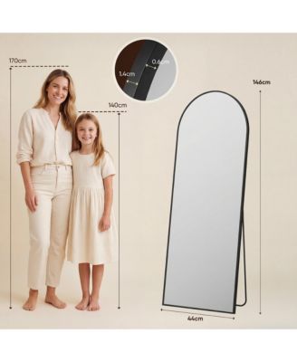 Full Length Mirror, Arch Floor Standing Mirror Freestanding Arch Full Body with Stand for Bedroom, Hanging Mounted for Living Room Cloakroom