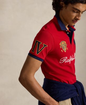 Men's Custom Slim-Fit Crest Mesh Polo Shirt