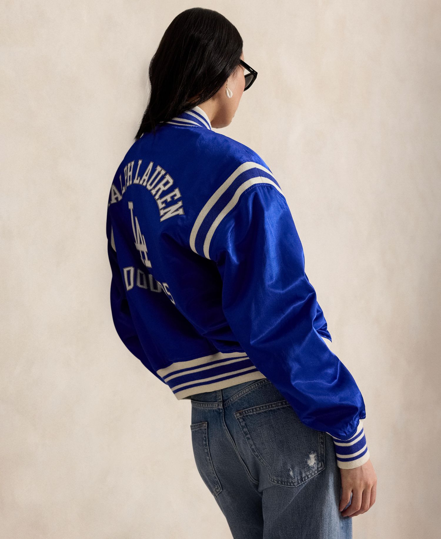 Men's Dodgers Striped Baseball Jacket