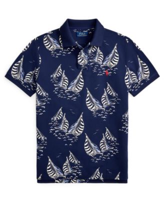 Men's Classic-Fit Sailboat Mesh Polo Shirt