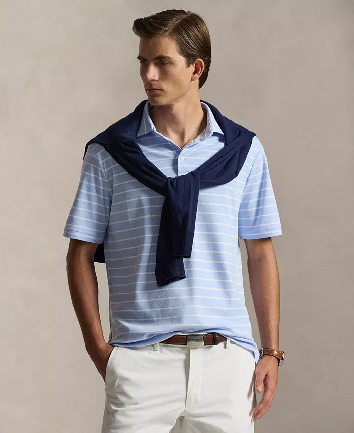 Classic Striped Soft Cotton Polo Shirt - thumbnail 6