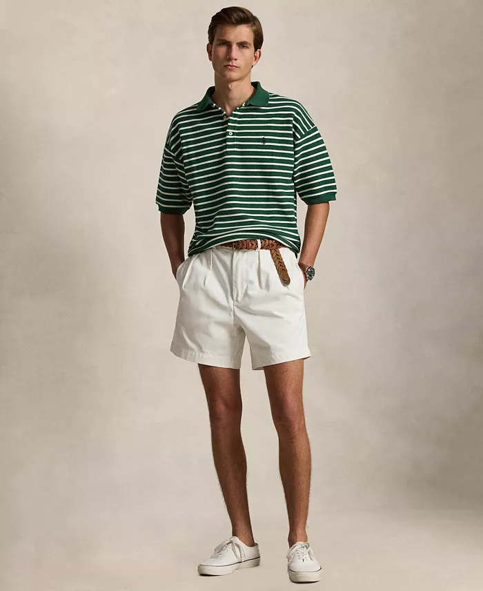 Relaxed-Fit Striped Textured Polo Shirt - thumbnail 7