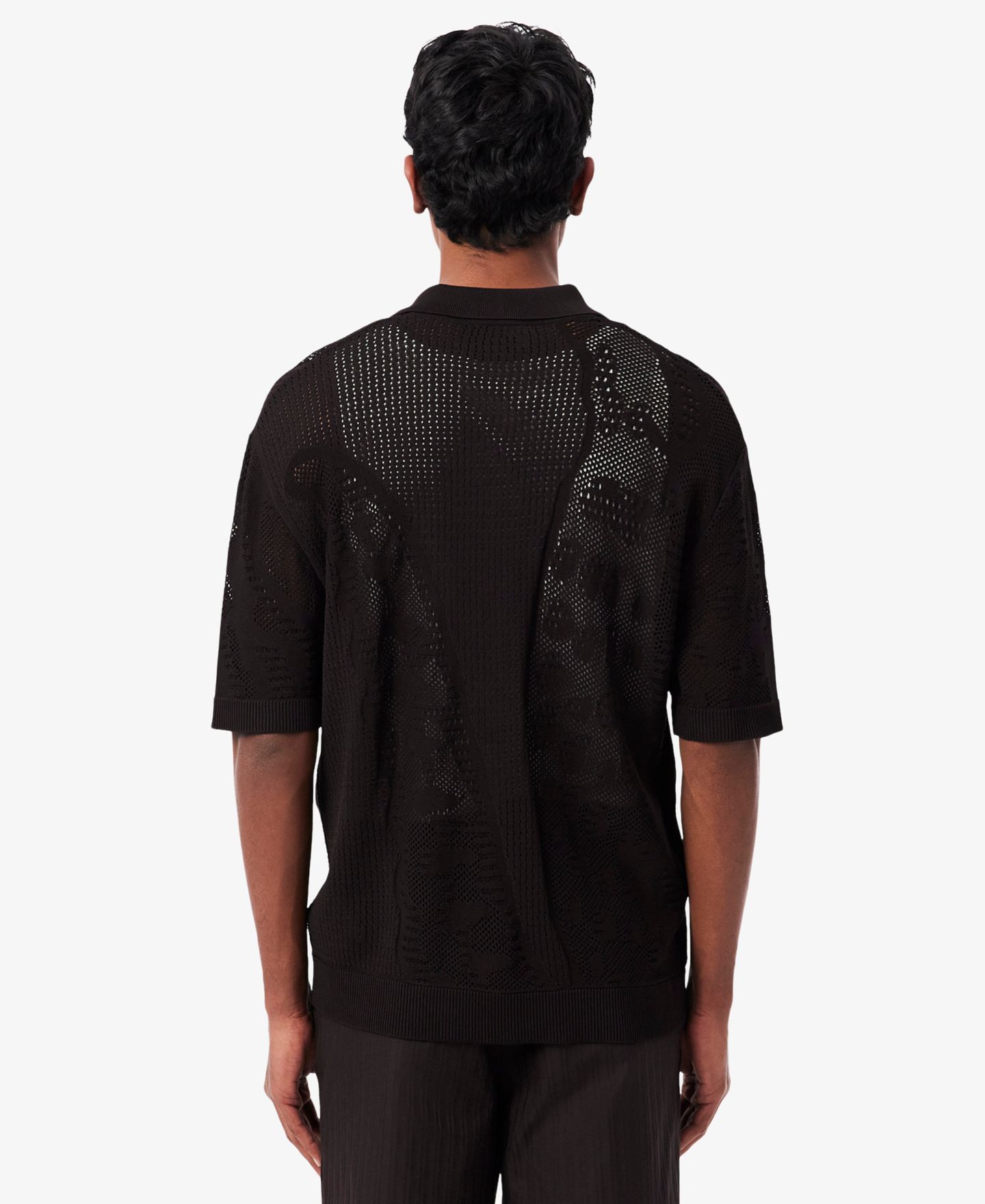 Мужской свитер Lacoste Lacy Knit Polo Collar Sweater Shirt, цвет: Buffal — фото 4
