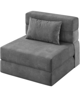 4-in-1 Folding Sofa Bed and Chair Bed - Convertible Sleeper, Fold Out Loveseat Sofa Couch with Pillow, Tufted Floor Lounge.