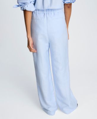 Women's Pull-On Linen Wide-Leg Pants