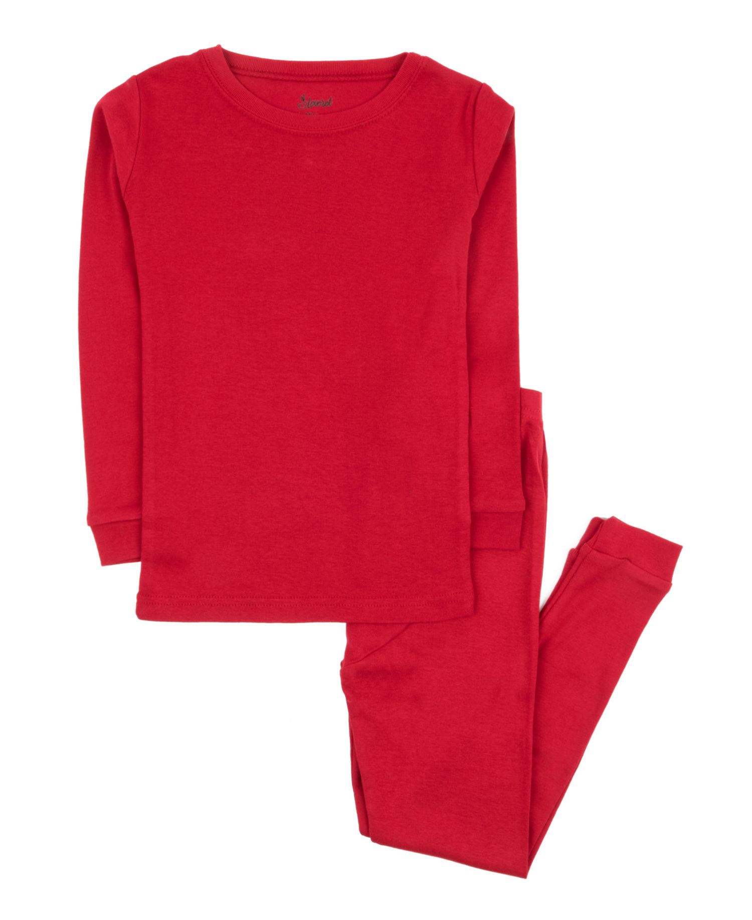 Kids Matching Family Two Piece Cotton Long Sleeve Solid Color Pajamas 6-14