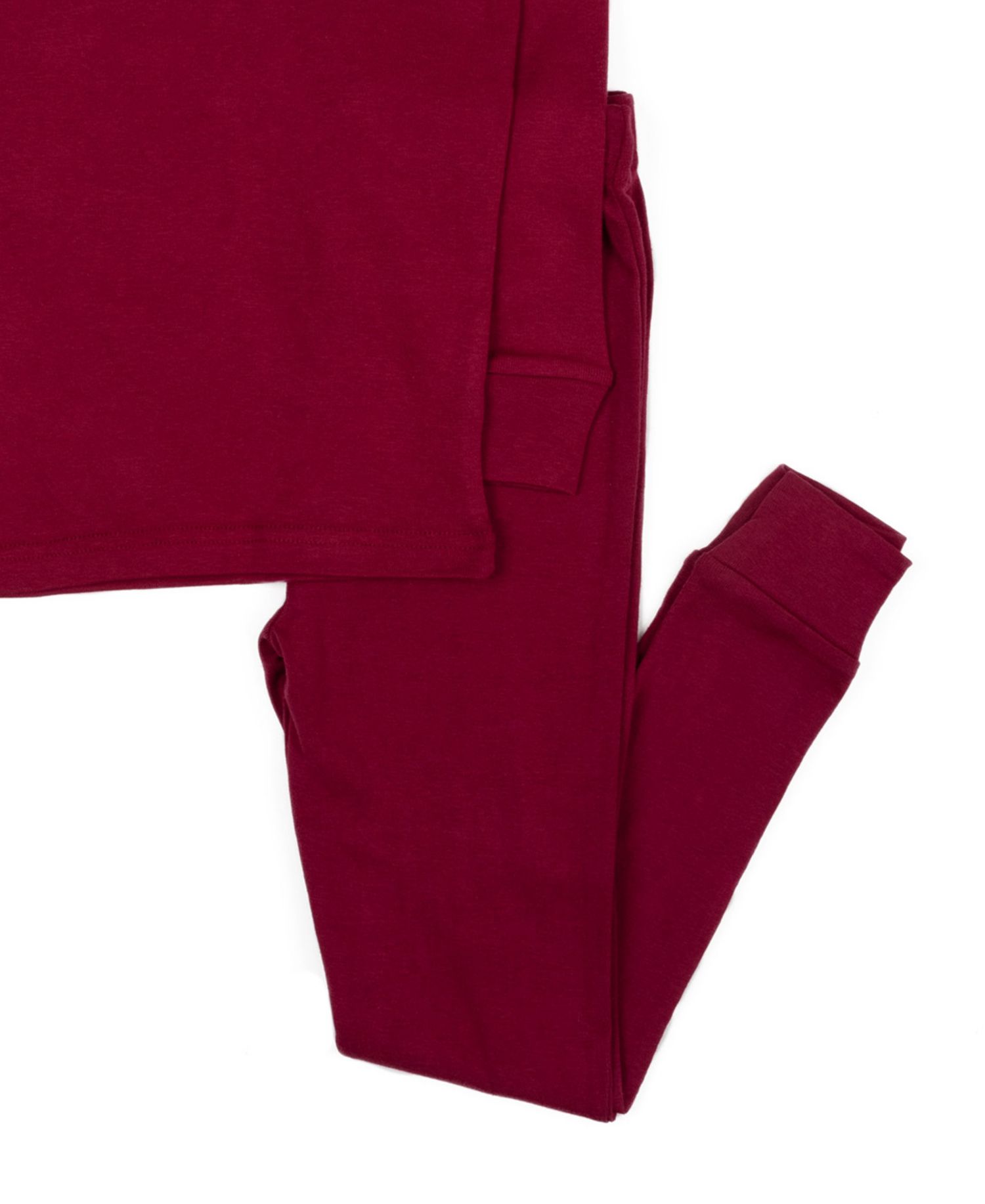 Kids Matching Family Two Piece Cotton Long Sleeve Solid Color Pajamas 6-14